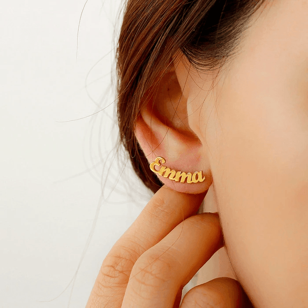 Custom Stud Earrings Gold