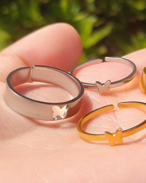 Butterfly Matching Rings For Him And Her – Luxury Auras